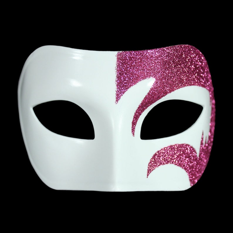 Carnival Prom New Year Costume Eye Mask Mystic Venetian Pink Glitter White Masquerade Mask Wedding Cruise Mardi Gras Party Dance