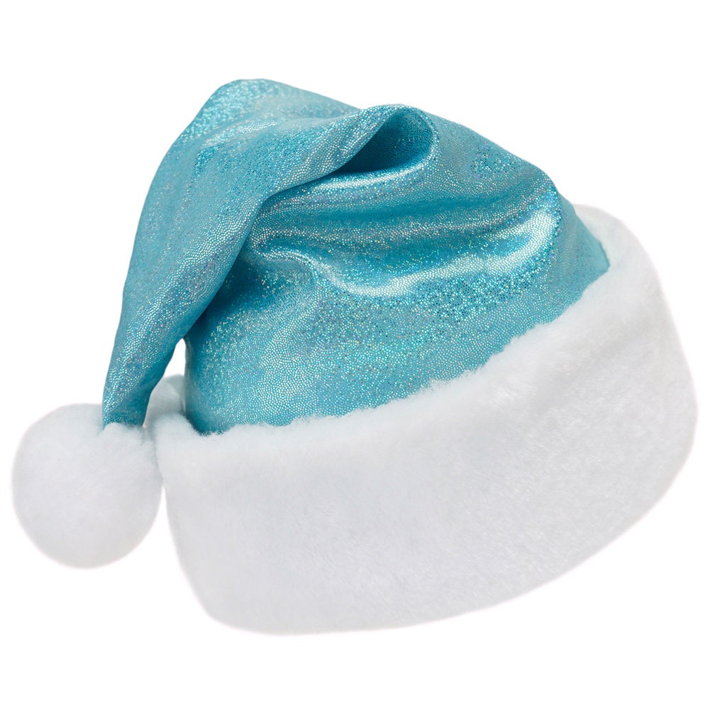 Sparkly Light Blue Santa Hat Fun Child 