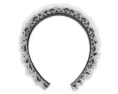 French Maid Headband White Lace Ruffles - Women Girls Cute Lolita Maid Costume Headpiece, Halloween, Cosplay, Bachelorette Party, Dress Up