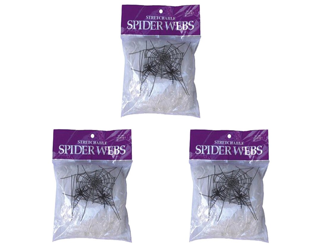 3 Packages White Stretchable Spider  With Spiders Bulk Etsy