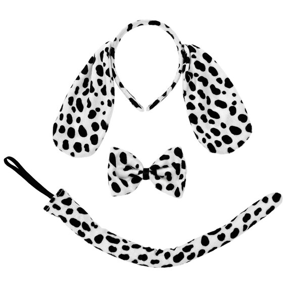 Dalmata Orecchie Headband Tail & Bow Tie Costume Set Carino Halloween,  Cosplay, Festa di compleanno, Bambini Adulto Cane Dress Up Accessories Kit,  Regalo -  Italia