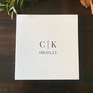 Custom Initial White Wedding Photo Album/Scrapbook Gift with Date: Save the Dates, Wedding Cards, Engagement Photos, & Letters to the Bride