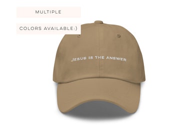 Jesus is the Answer Hat, Christliche Bestickte Mütze, bestickte Baseballmütze, Jesus bestickte Mütze, Glaube Bestickte Mütze,