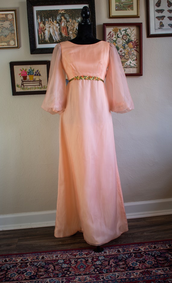 1960s Bishop Sleeve Formal Dress