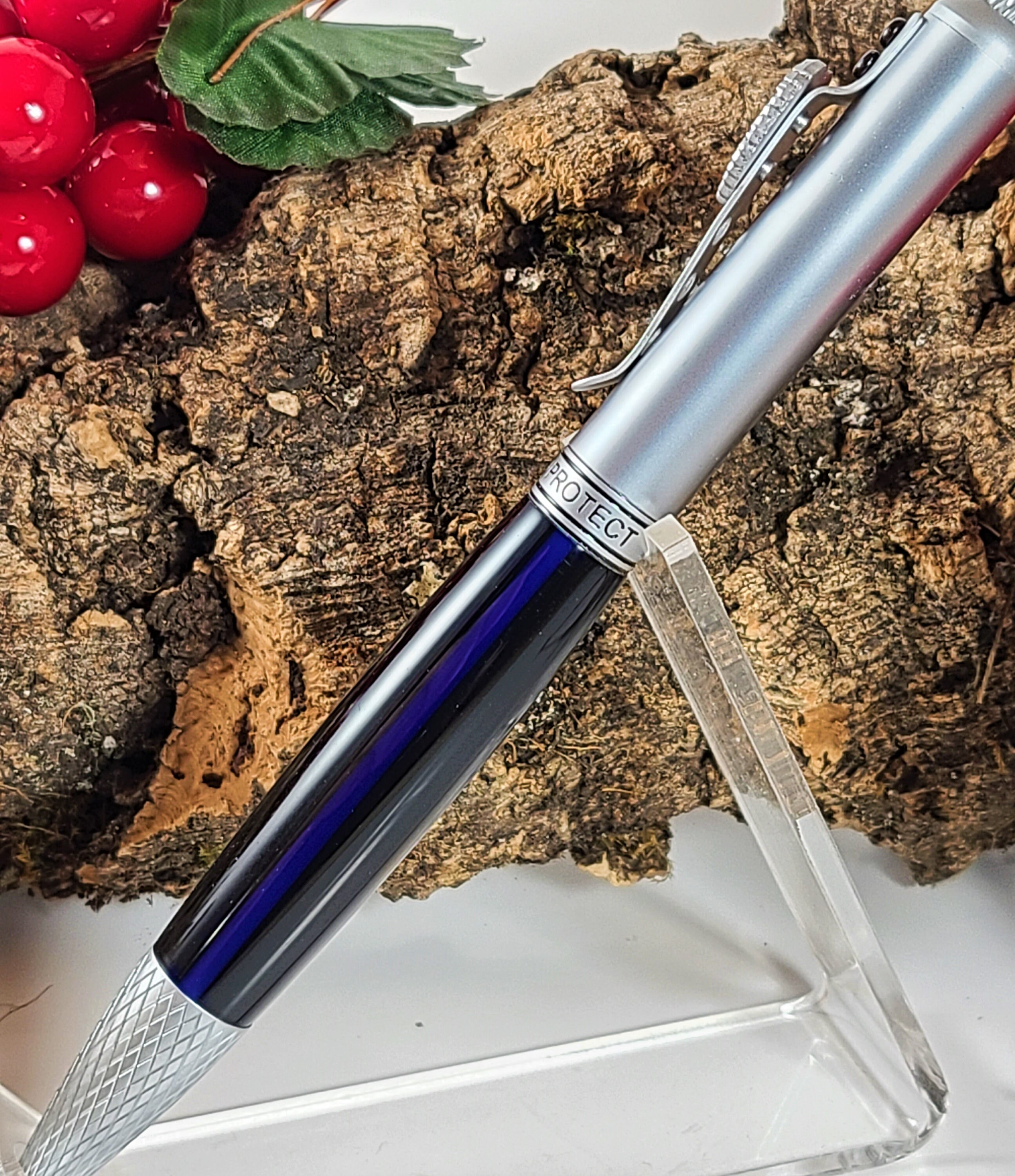 Law Enforcement thin Blue Line Pen Police Wood - Etsy