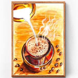 Handmade Watercolor Filter Coffee Art: South Indian Kitchen Painting