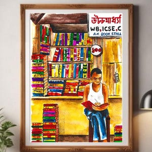 Pintura de acuarela bengalí, decoración temática de Calcuta, College Street