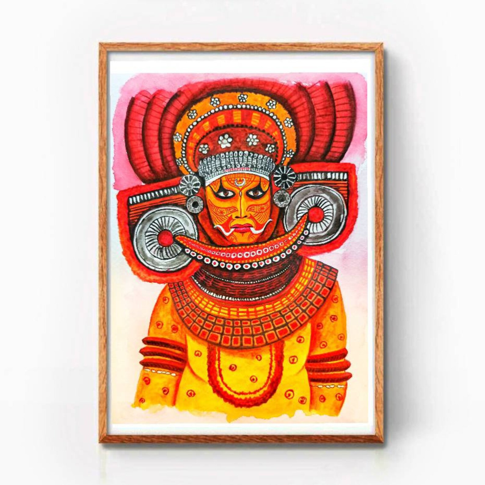 Theyyam Wall Art Kerala Art Print Kerala Home Decor Etsy