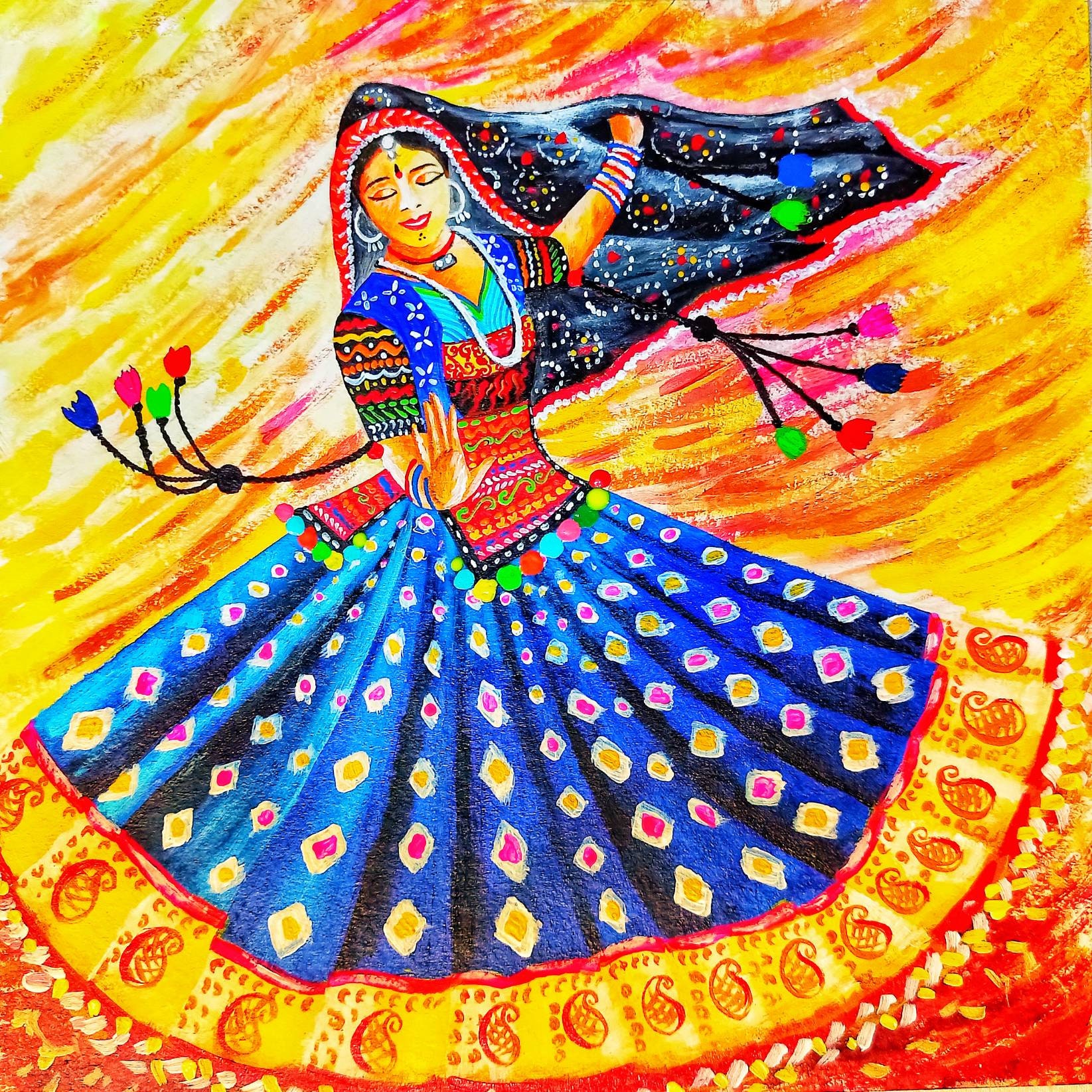 Rajasthani Dancer Painting, Rajasthani Wall Plate, Indian Woman
