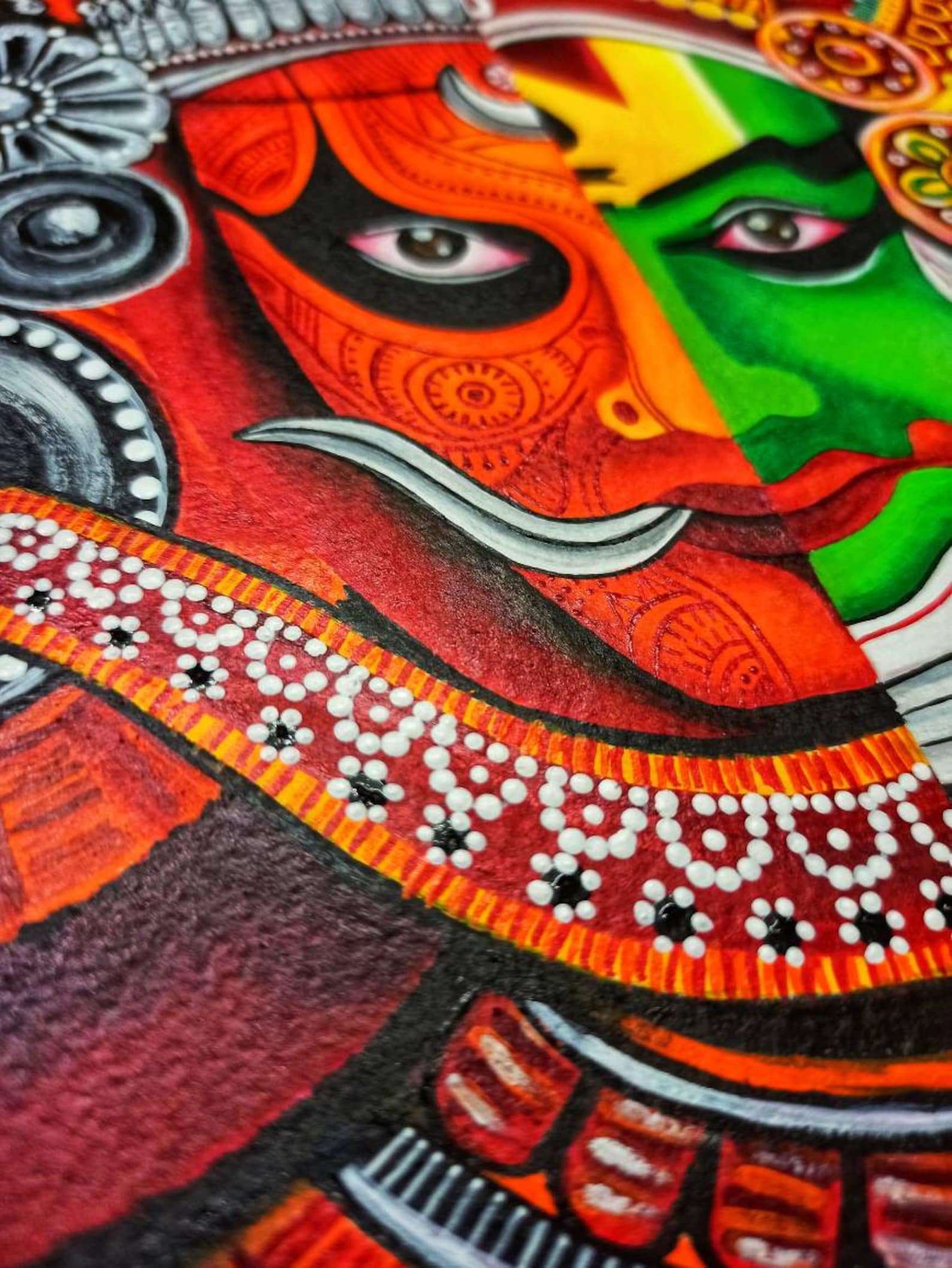 Kathakali Painting, Theyyam Painting, South Indian Art, Onam Decor