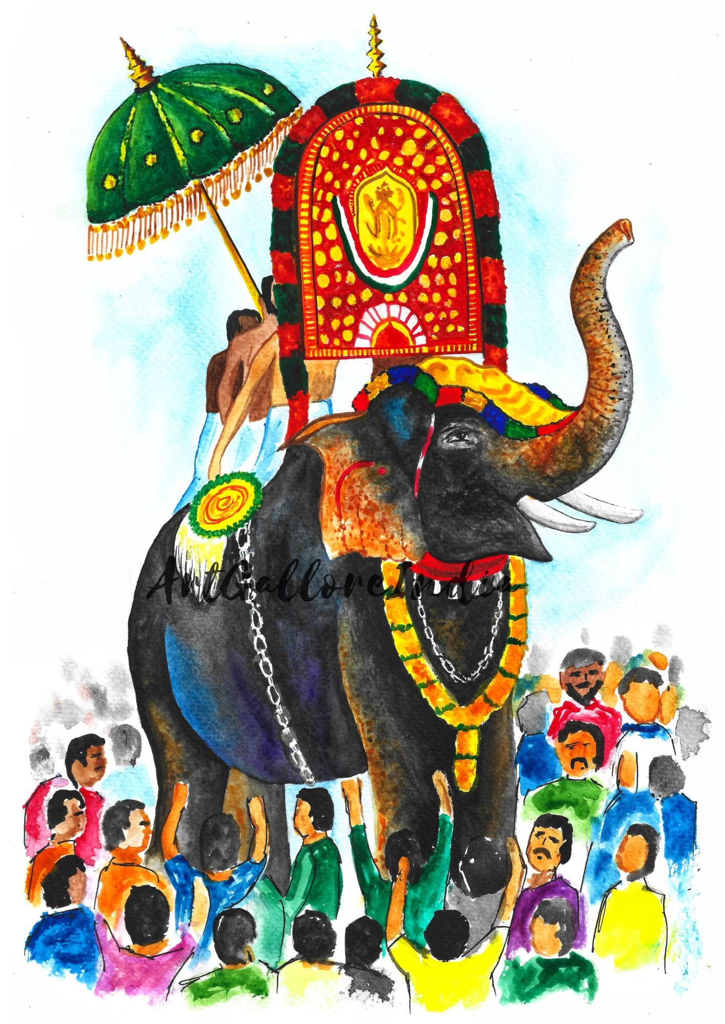 Thrissur Pooram, Kerala Art, South Indian Decor, Malayalam Decor, Onam
