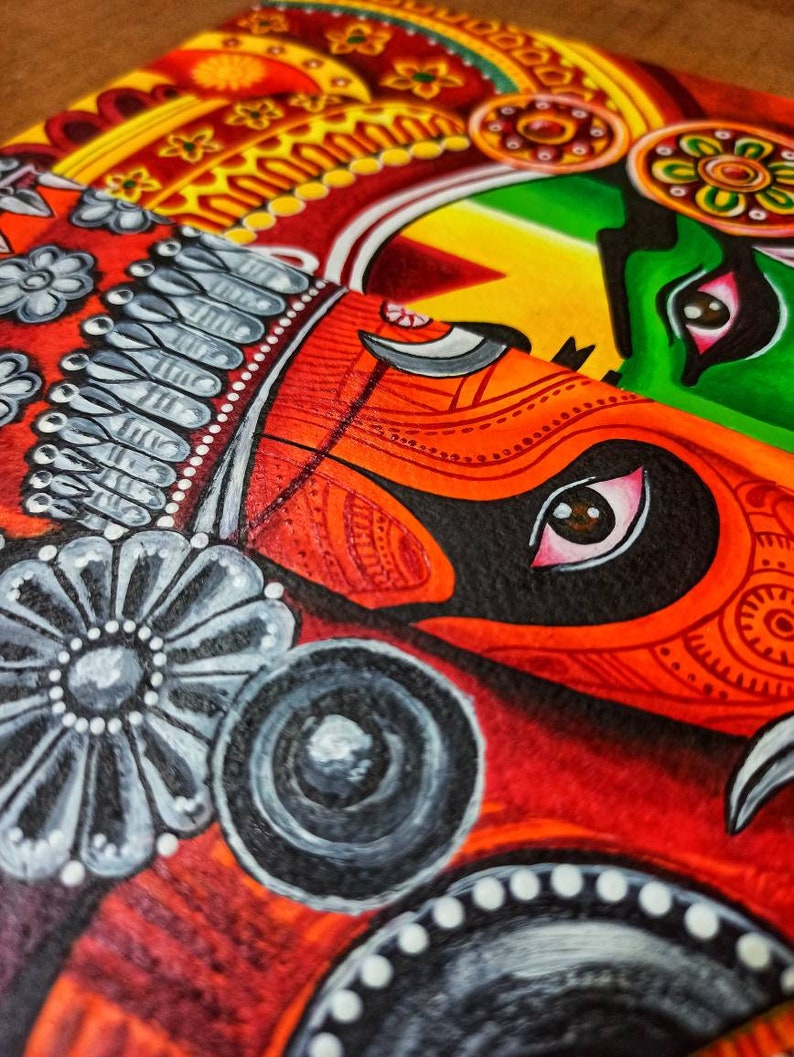Buy Kathakali Painting, Theyyam Painting, South Indian Art, Onam Decor
