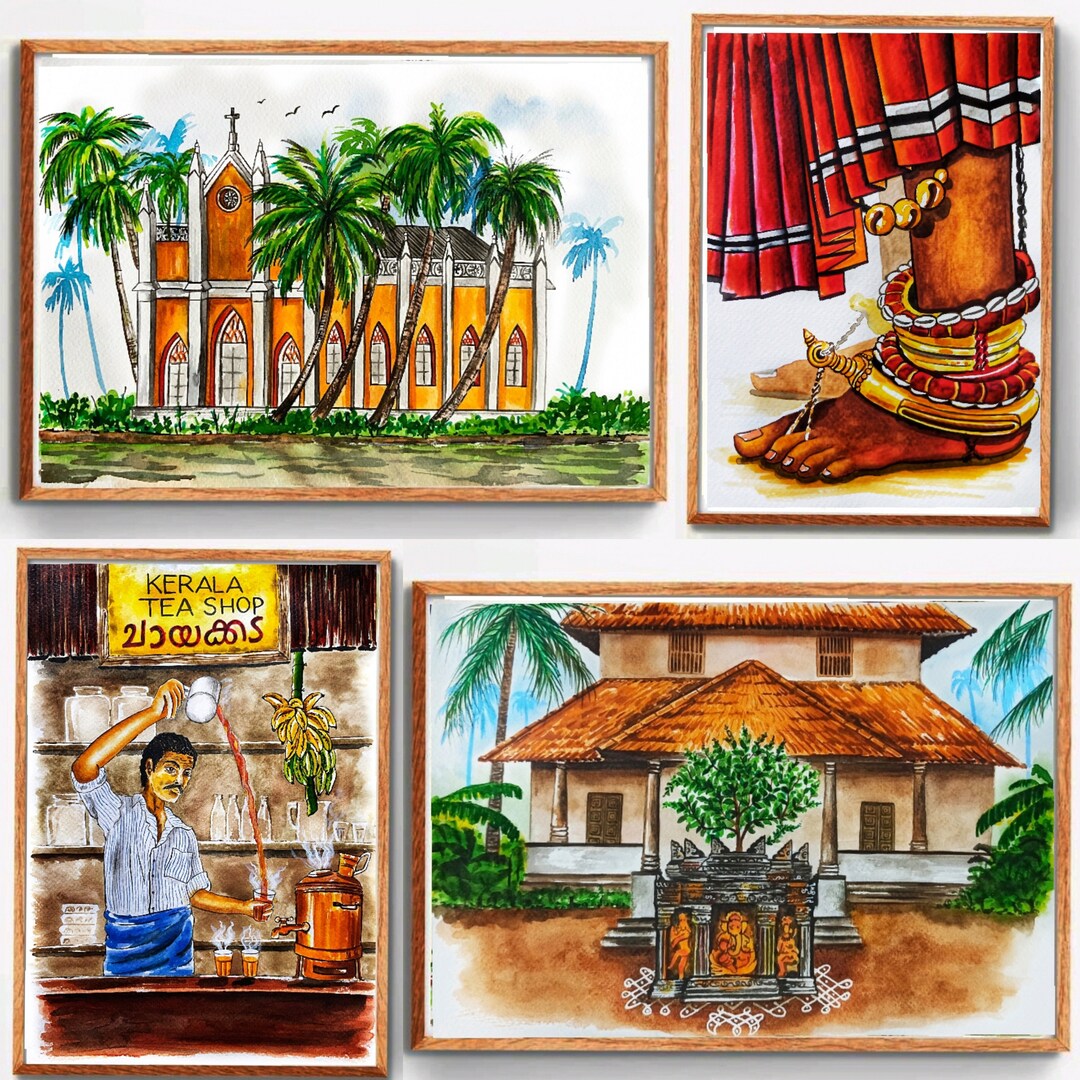 Kerala Art South Indian Decor Malayalam Decor Onam Wall Etsy