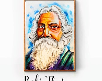 Kolkata Watercolor Painting: Satyajit Ray, Bengali Home Decor