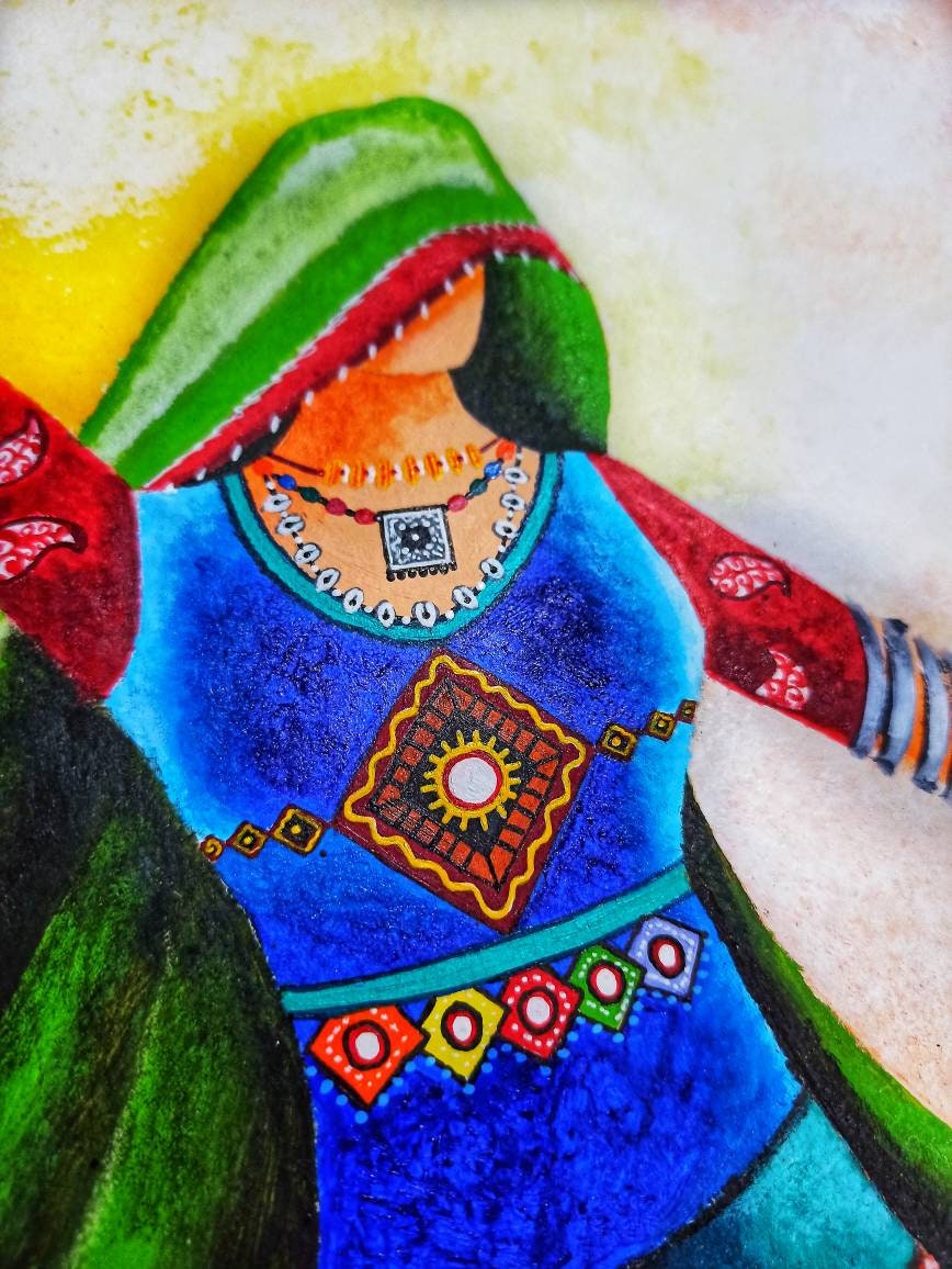 ラージャスターンの女性画、伝統的なインド美術 - Etsy 日本