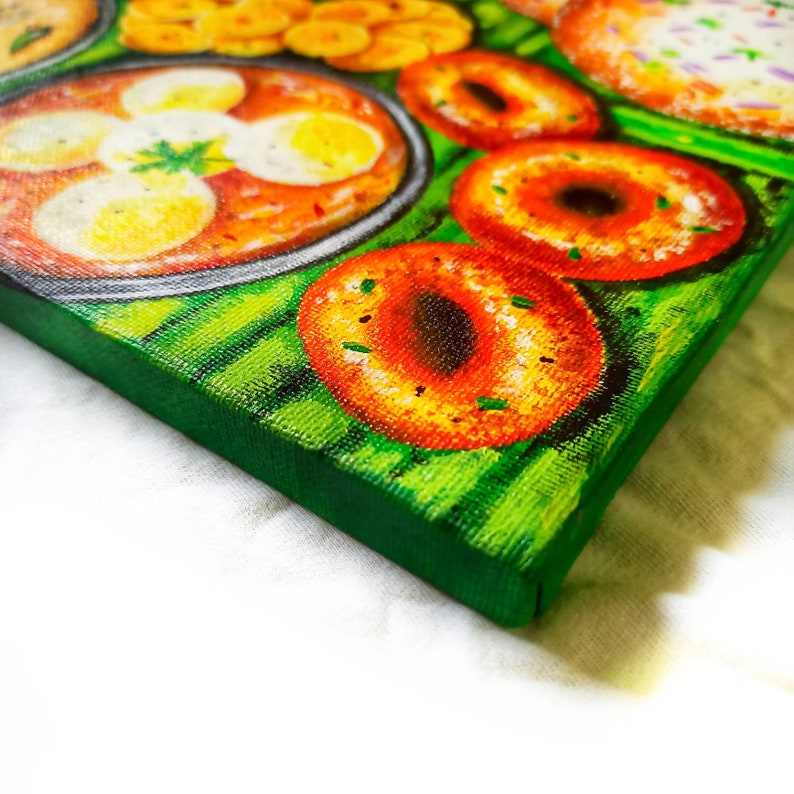 South Indian Food Art, Tamil Painting, Canvas Acrylic Painting, Kerala