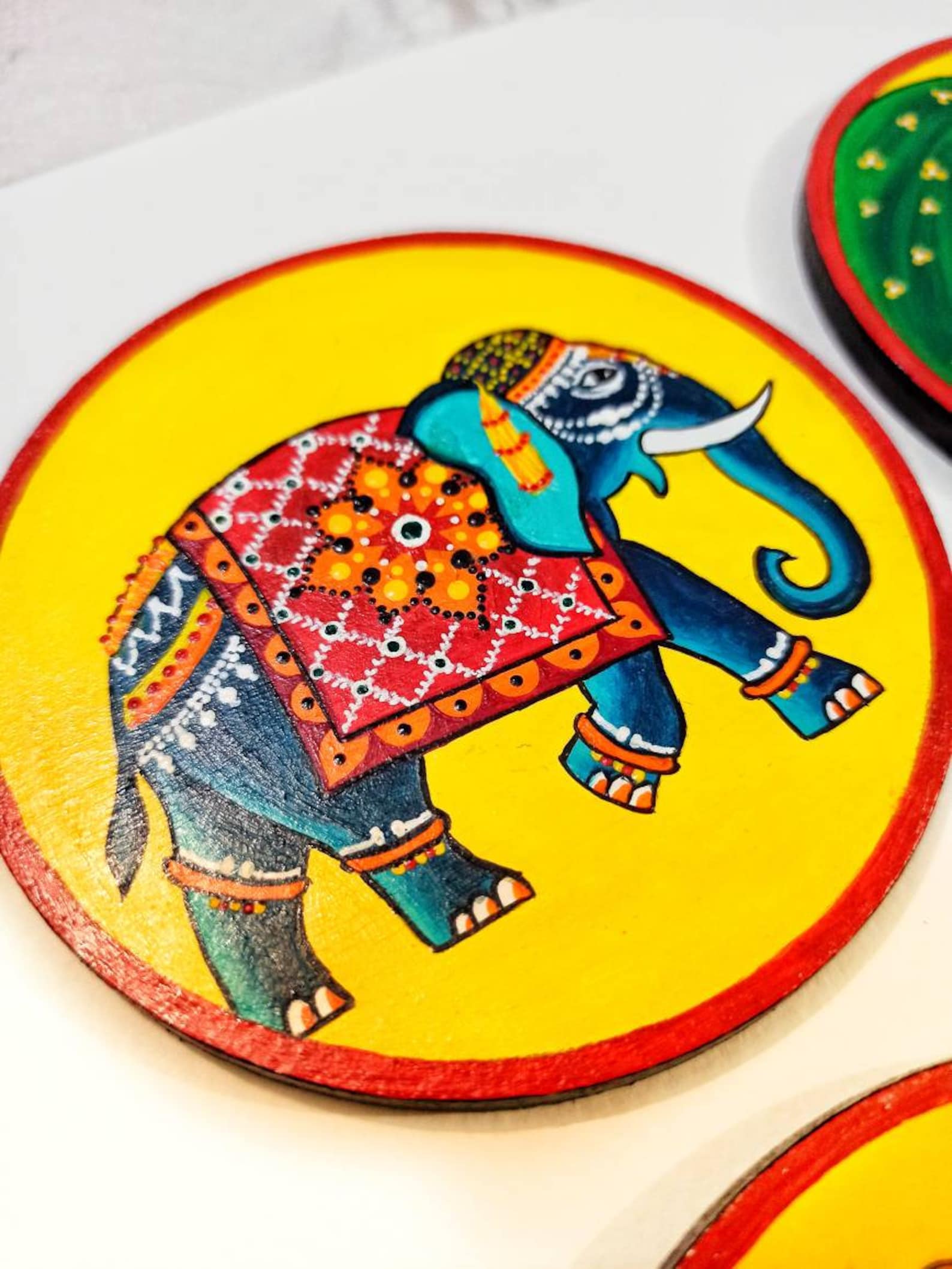 Handmade Decorative Coasters Indian Coasters Rajasthani Folk Etsy