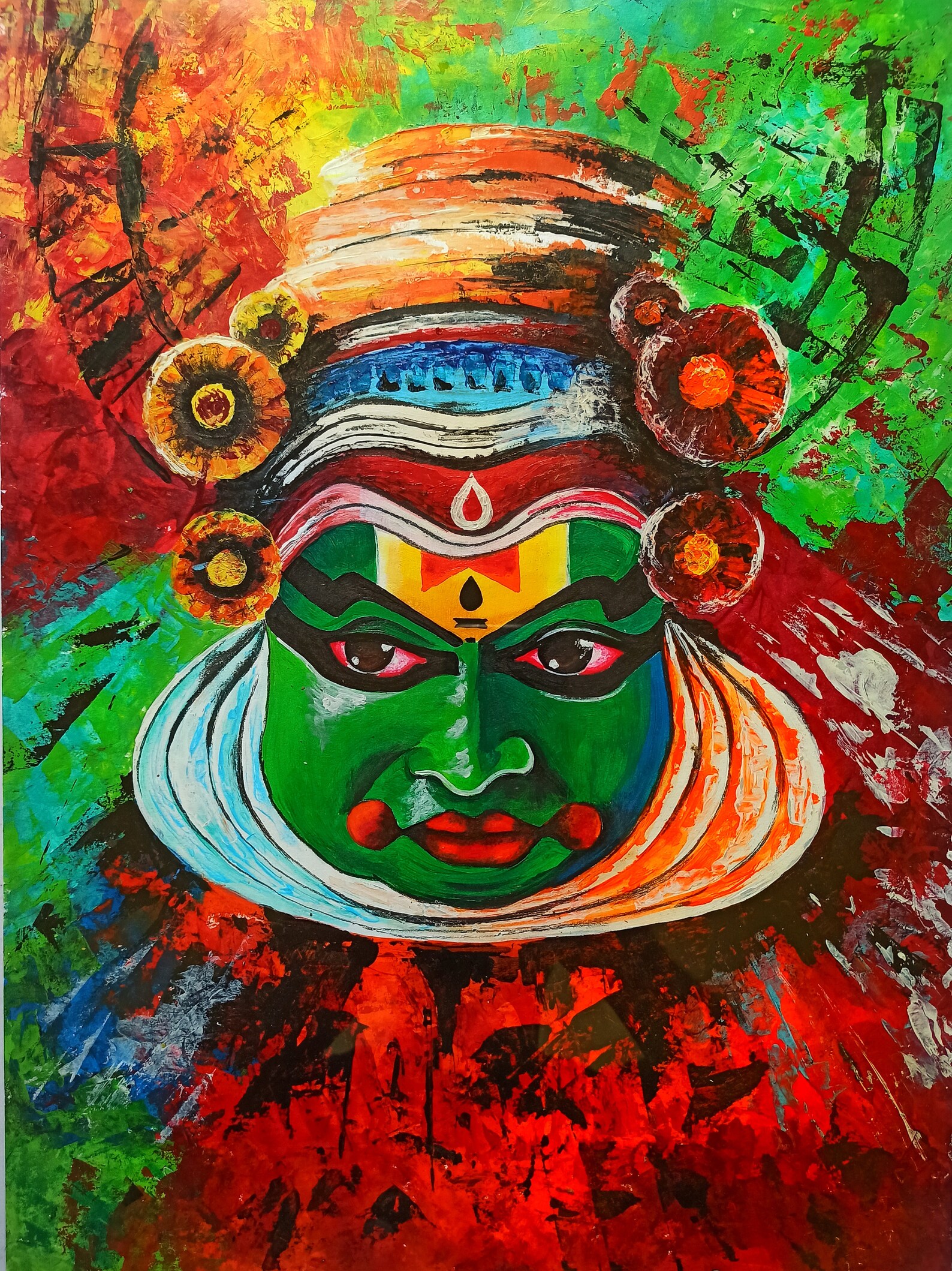 Kathakali Painting South Indian Art Peinture ORIGINALE Etsy
