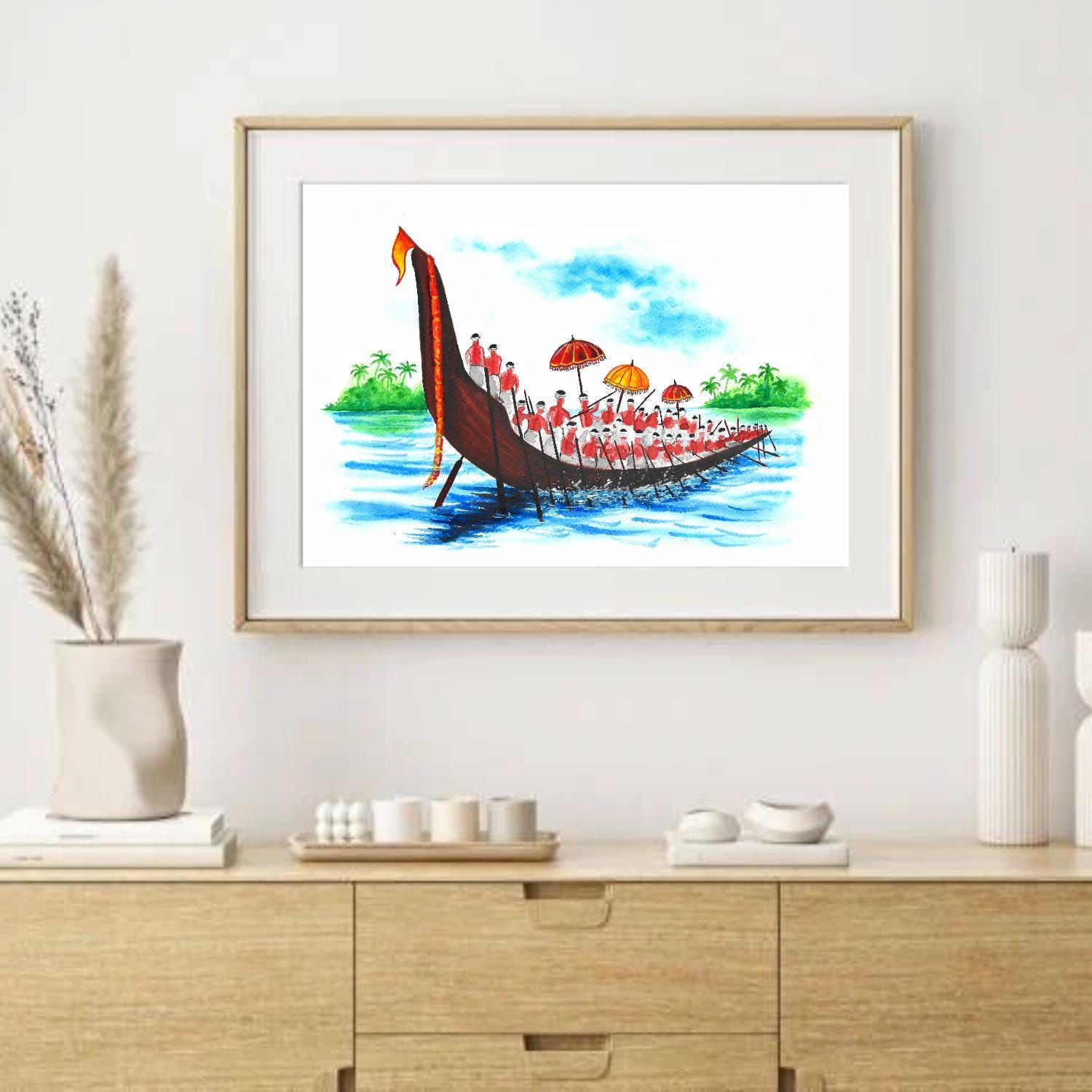 Kerala Boat Race Drawing Easy