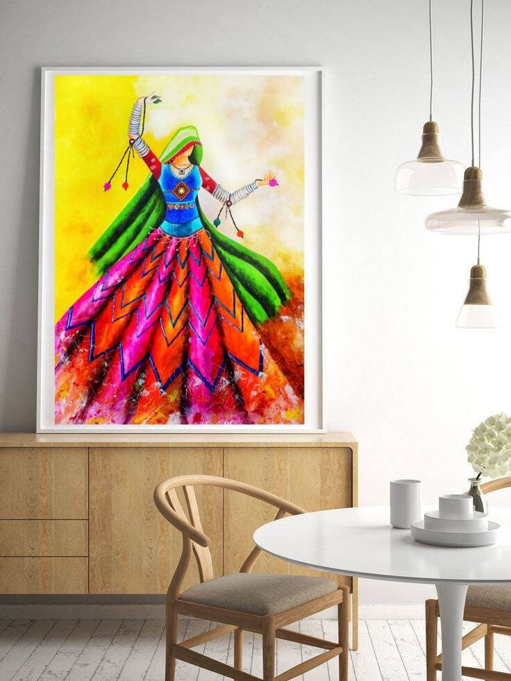 ラージャスターンの女性画、伝統的なインド美術 - Etsy 日本