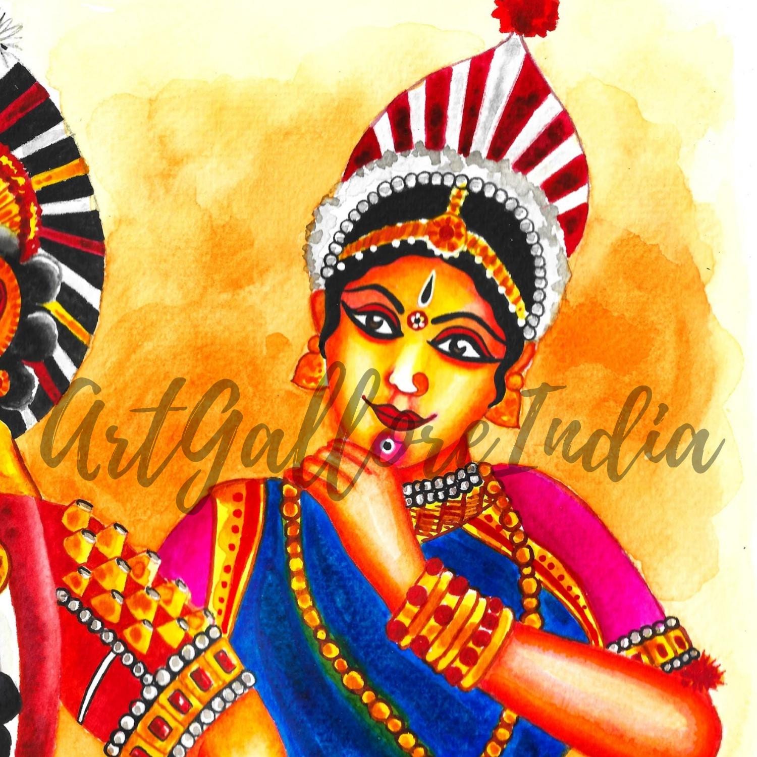 ヤクシャガナの絵画、カルナータカ州の壁画、マイソールの絵画 - Etsy 日本