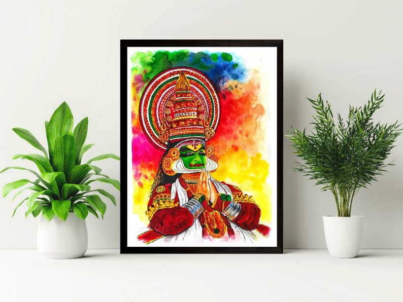 Kathakali Painting, South Indian Art, Kerala Wall Art, Malayalam Decor