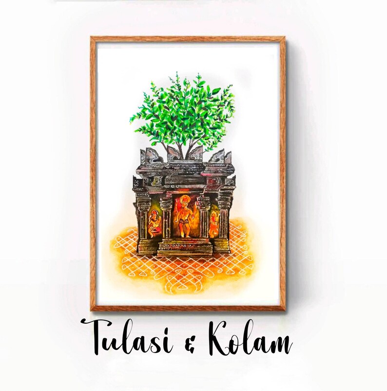 Tamil Nadu Watercolor Painting Tamil Wall Art Tamil Home Etsy