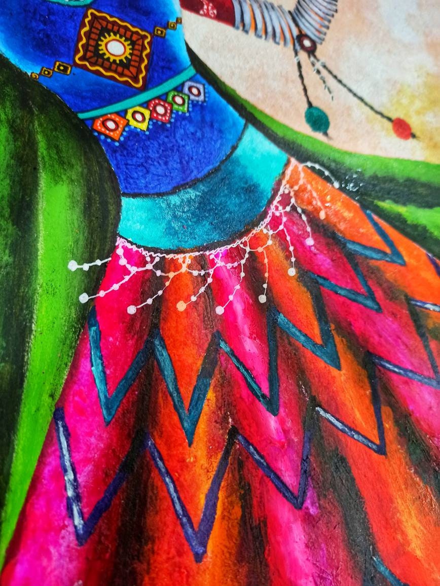 ラージャスターンの女性画、伝統的なインド美術 - Etsy 日本