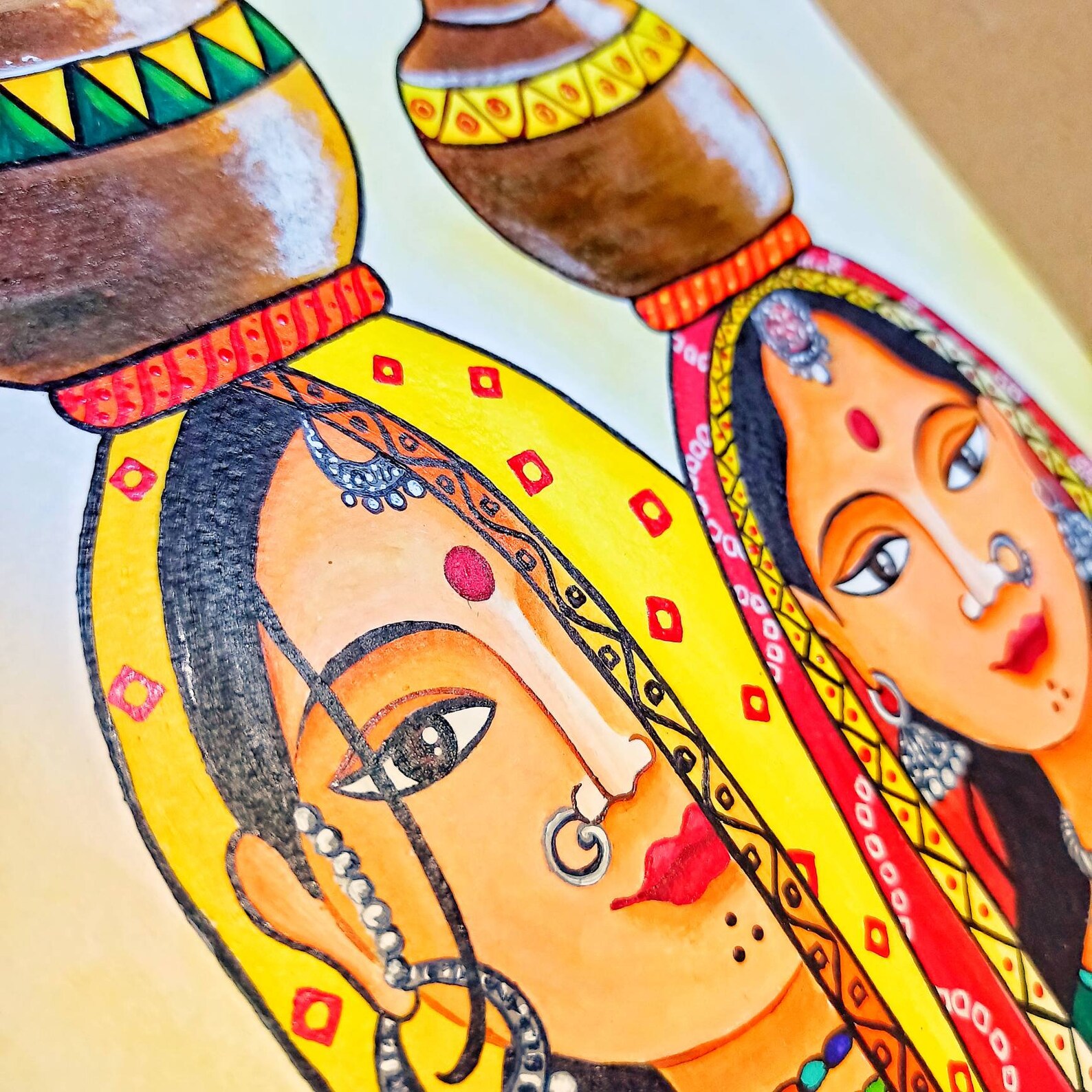 Buy Rajasthani Women Painting, Rajasthani Canvas Painting, Gujarati