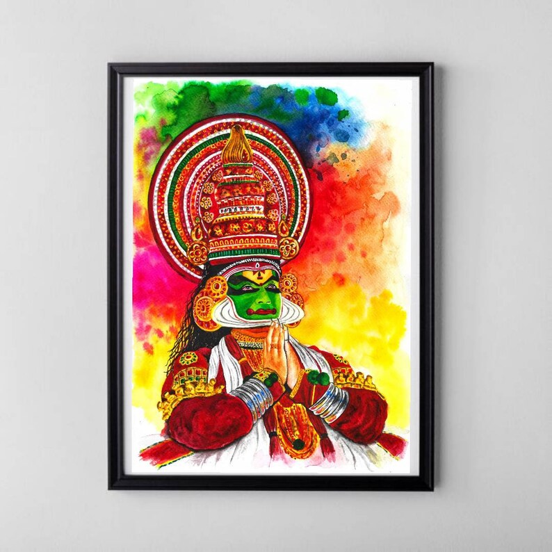 Kathakali Painting, South Indian Art, Kerala Wall Art, Malayalam Decor