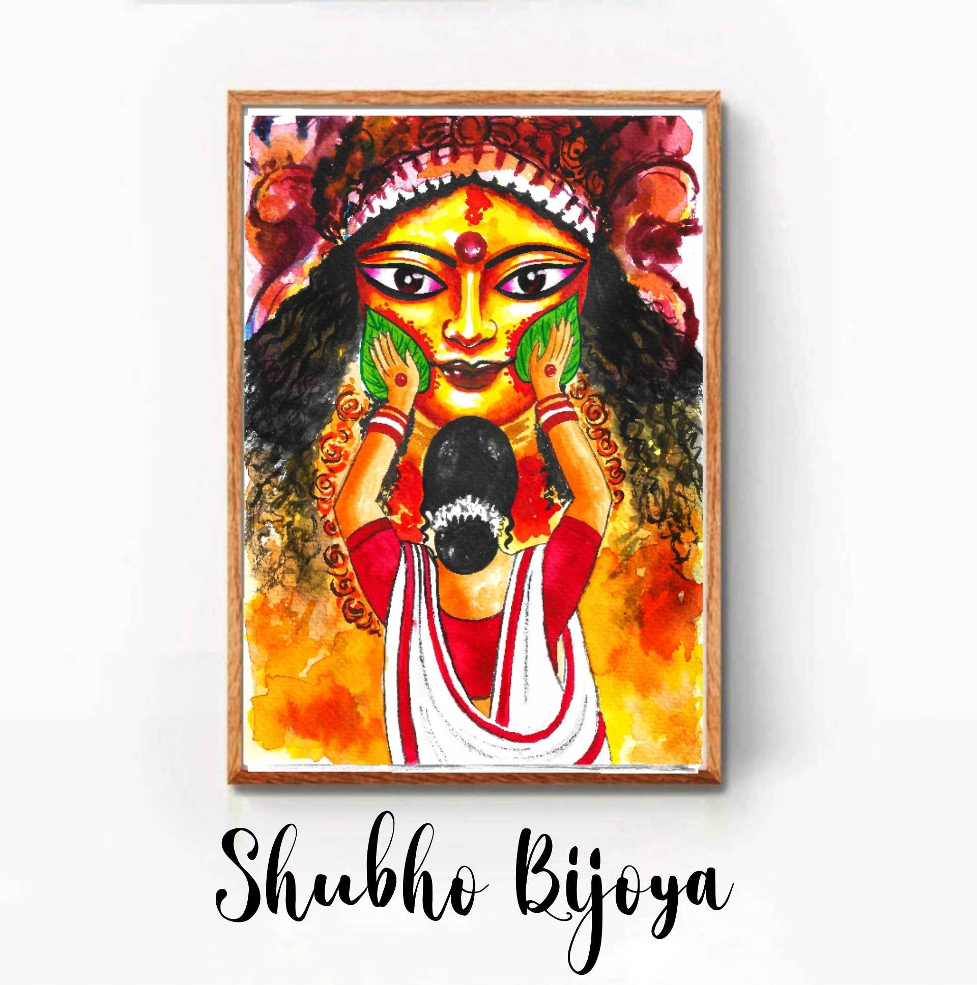 Kolkata Wall Art Kumartuli Shubho Bijoy Kolkata Painting Etsy