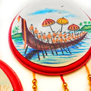 Kerala Wall Plates: Handpainted Acrylic Indian Home Decor