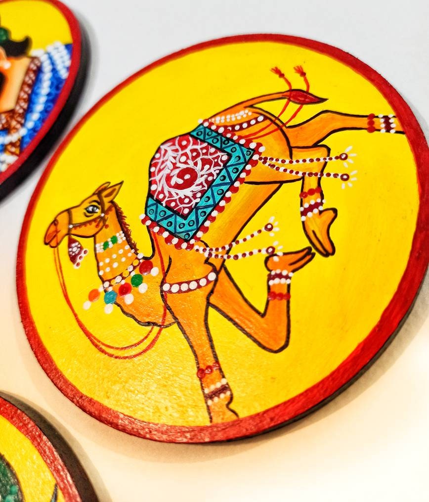 Handmade Decorative Coasters Indian Coasters Rajasthani Folk Etsy
