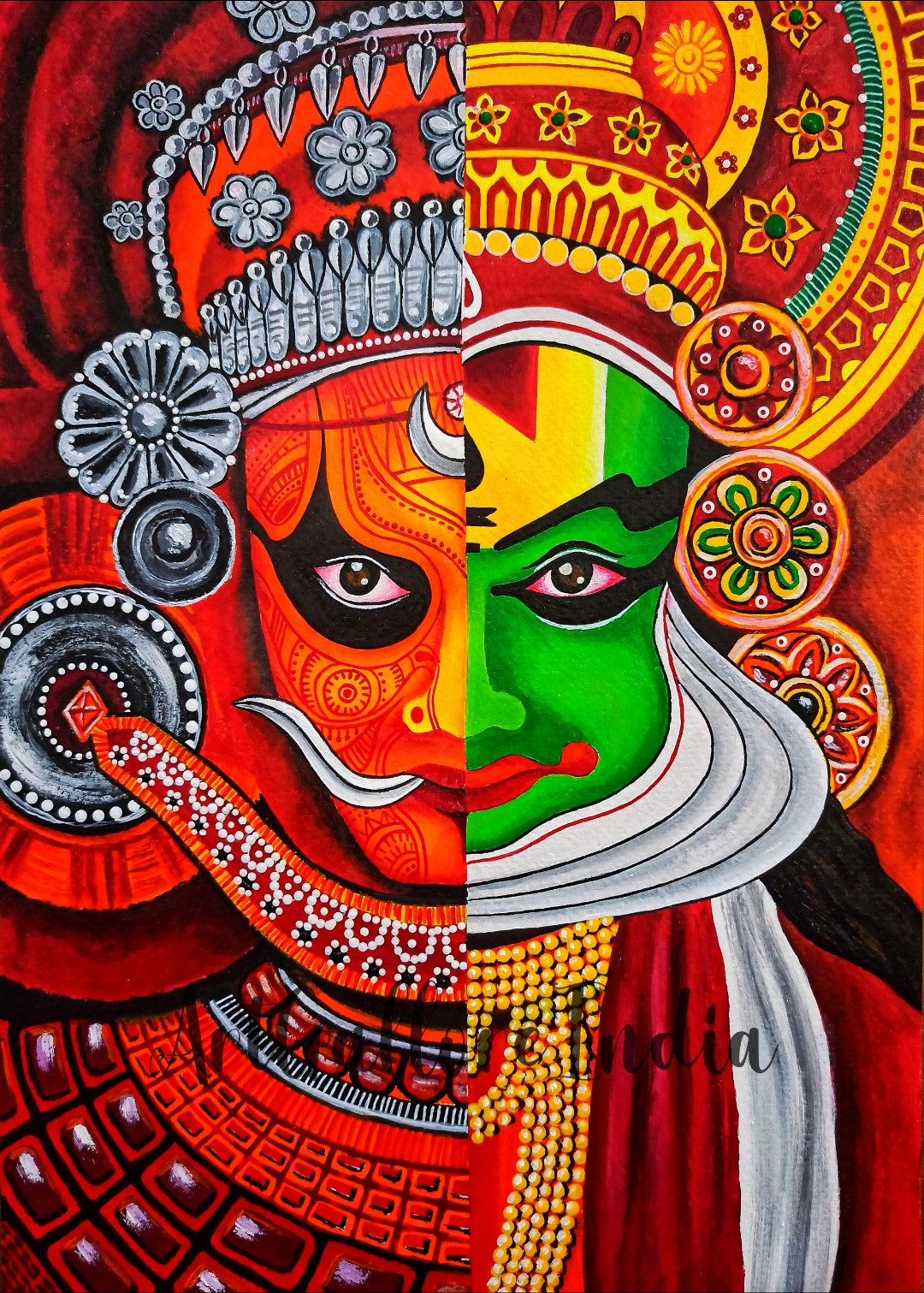 Theyyam Pencil Drawing