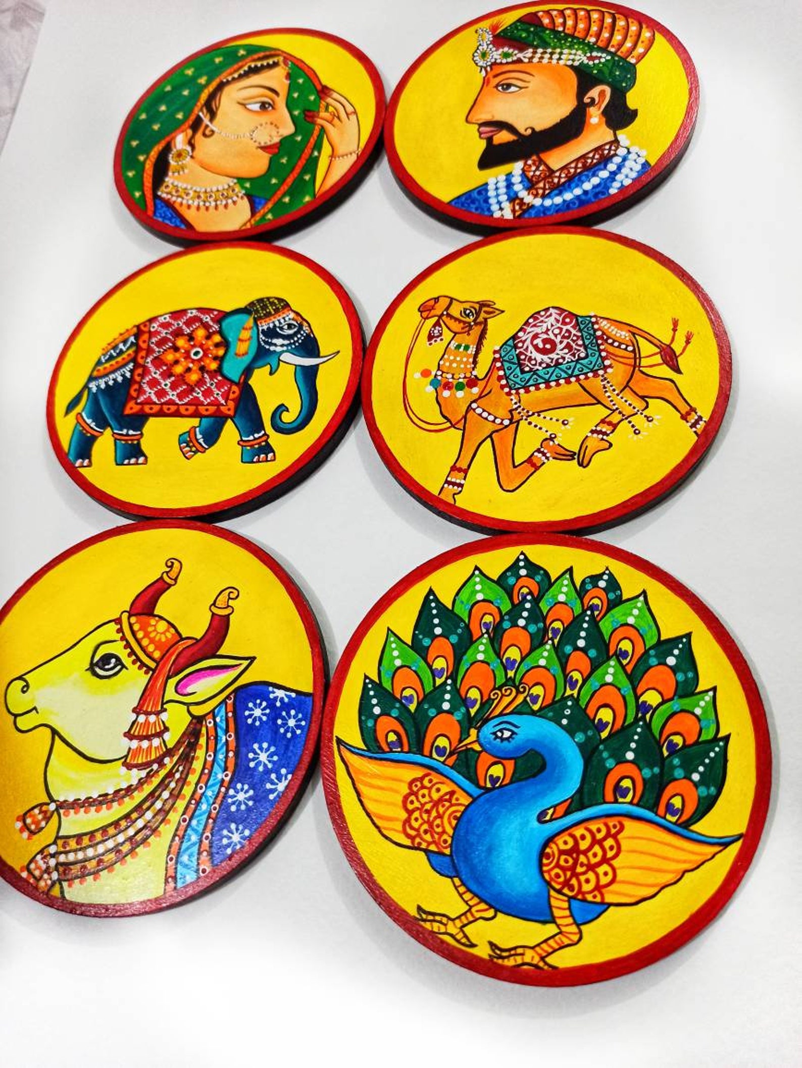Handmade Decorative Coasters Indian Coasters Rajasthani Folk Etsy