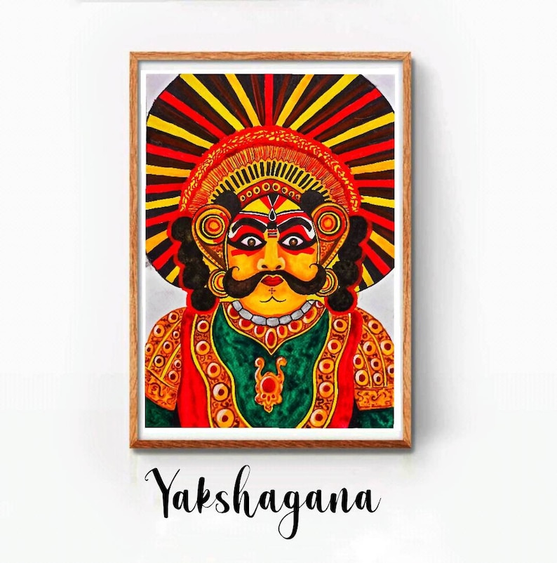 Karnataka Wall Art, Kannada Art, South Indian Decor, Mysore Painting