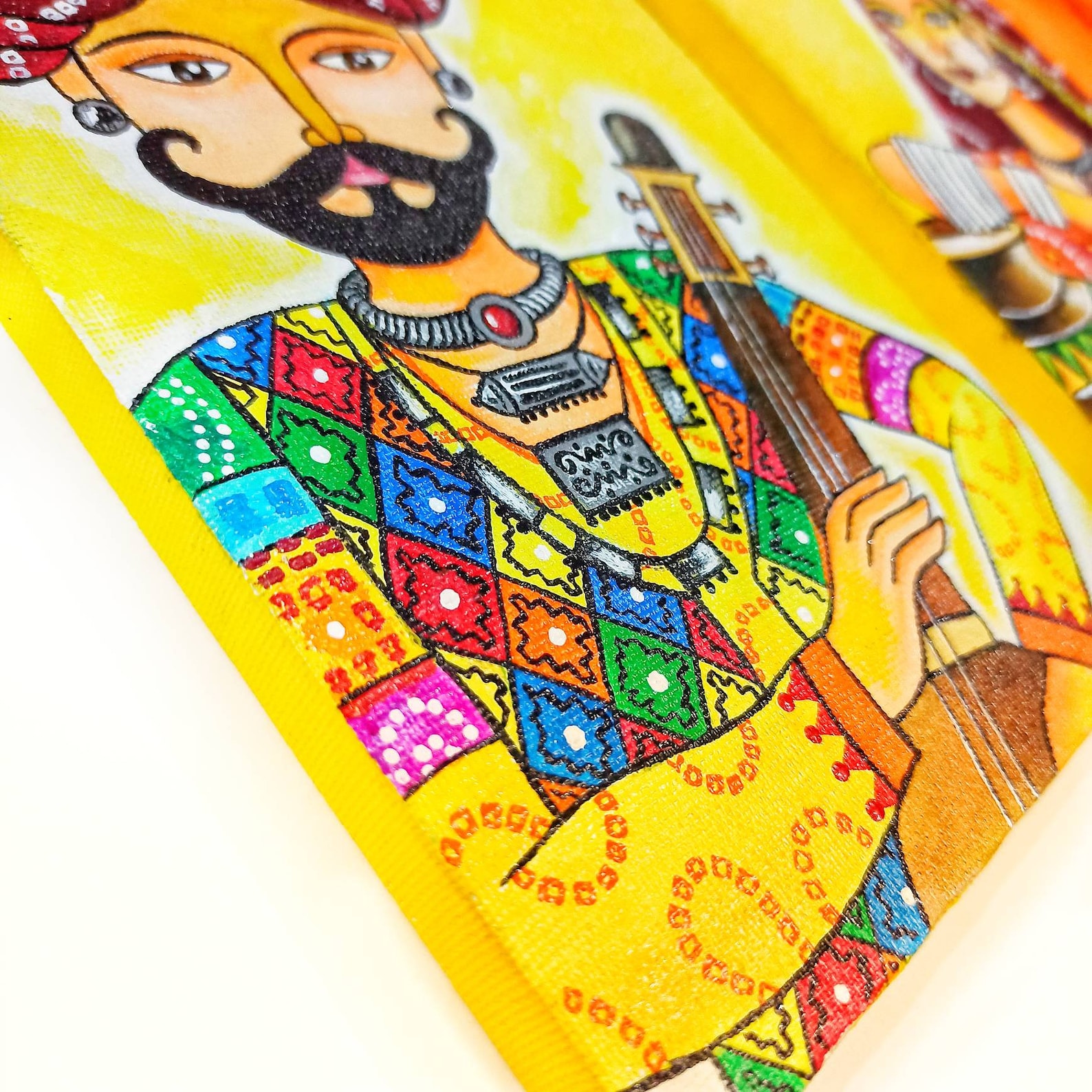 Rajasthani Canvas Painting Rajasthan Wall Decor Gujarati Etsy