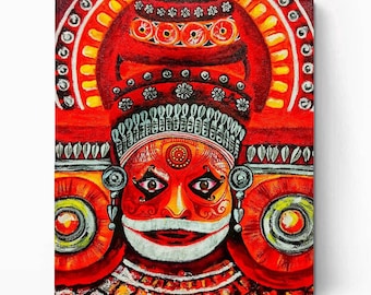 Theyyam Painting: Handmade Kerala Art, South Indian Decor