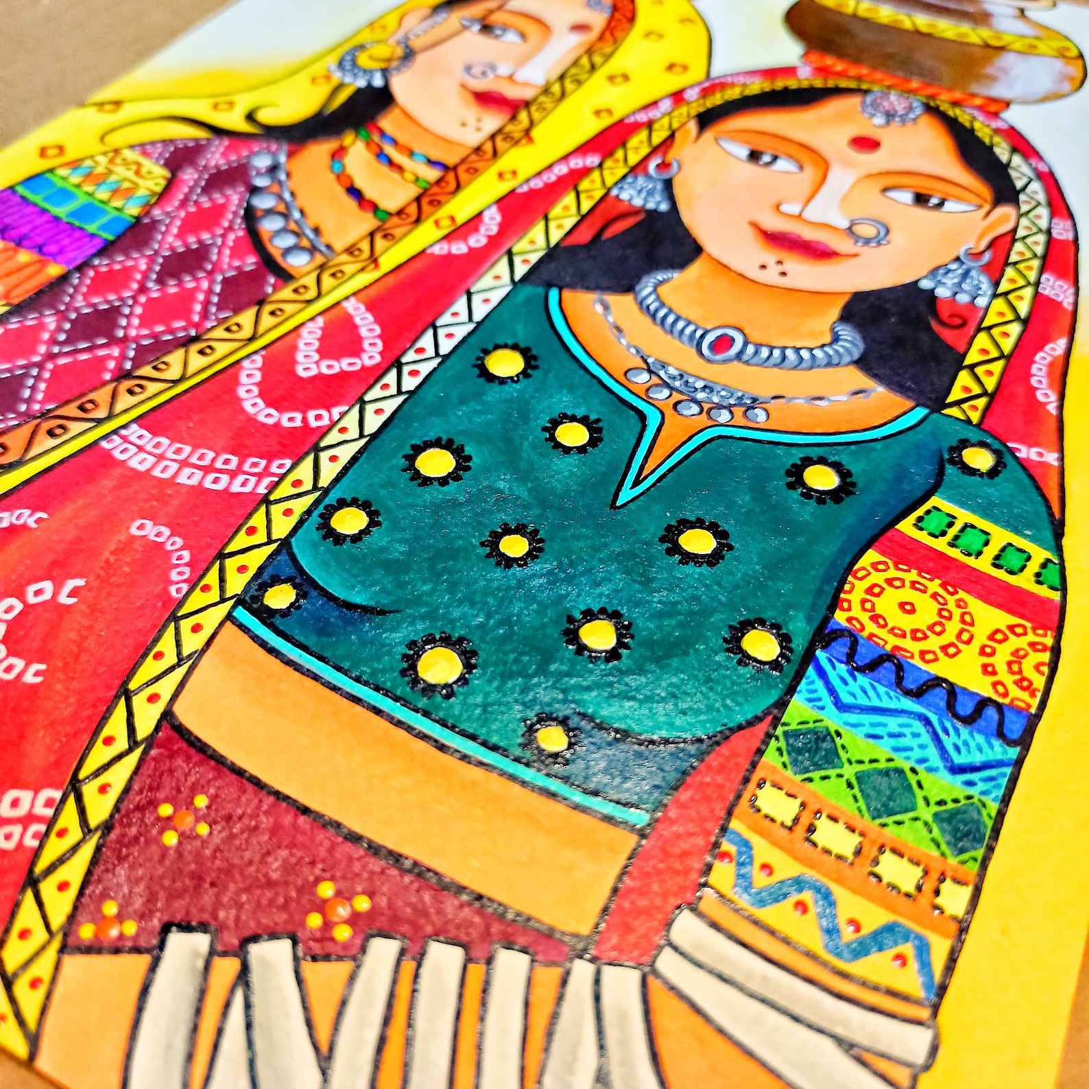 Buy Rajasthani Women Painting, Rajasthani Canvas Painting, Gujarati