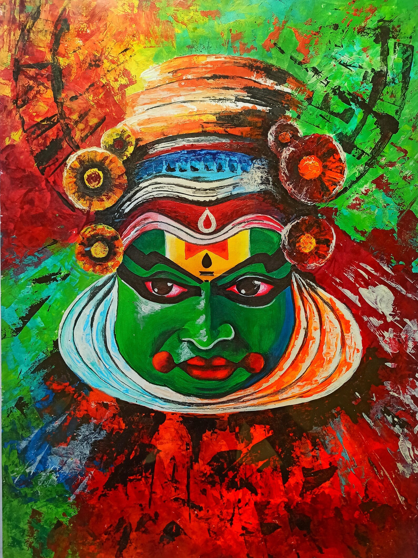 Kathakali Painting Print South Indian Art Print Instant Download Etsy