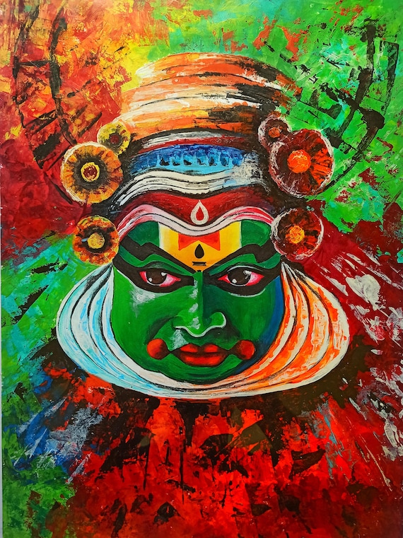 Kathakali Painting Print South Indian Art Print Indian Etsy