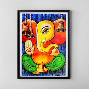 Ganesha Canvas Painting, Ganesha Acrylic Painting, Ganesh Abstract Art, Ganesh Wall Art, Hindu Ganesh Art, ORIGINAL ACRYLIC PAINTING