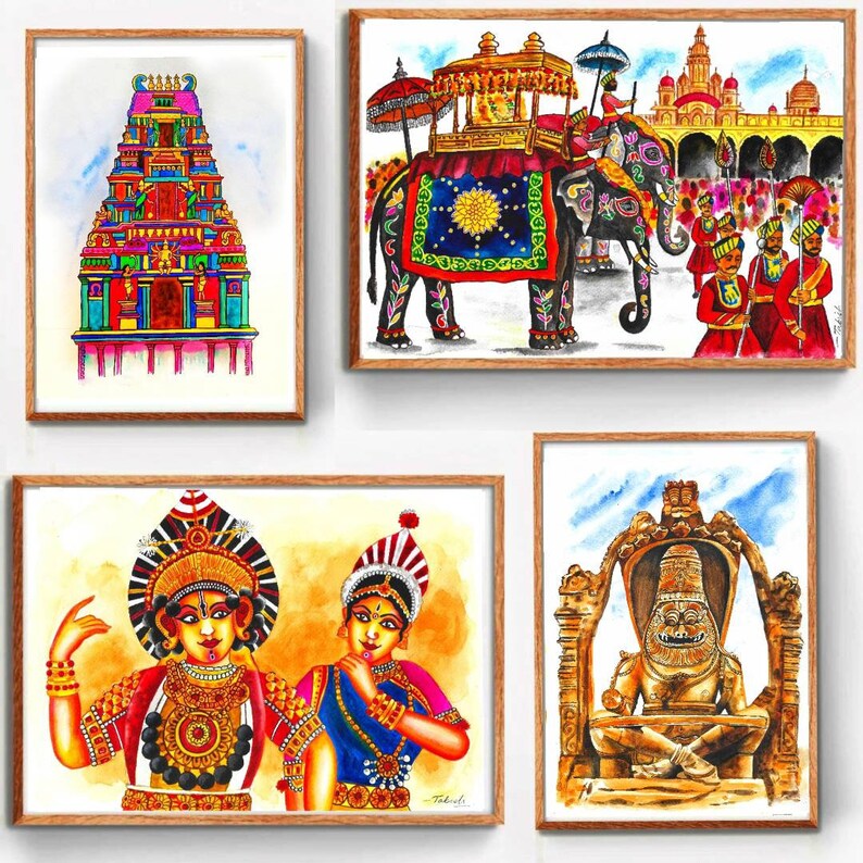 Mysore Art, Karnataka Wall Art, Kannada Art, South Indian Decor