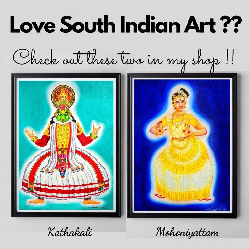Kathakali Painting, South Indian Painting, Malayalam Wall Decor, Kerala
