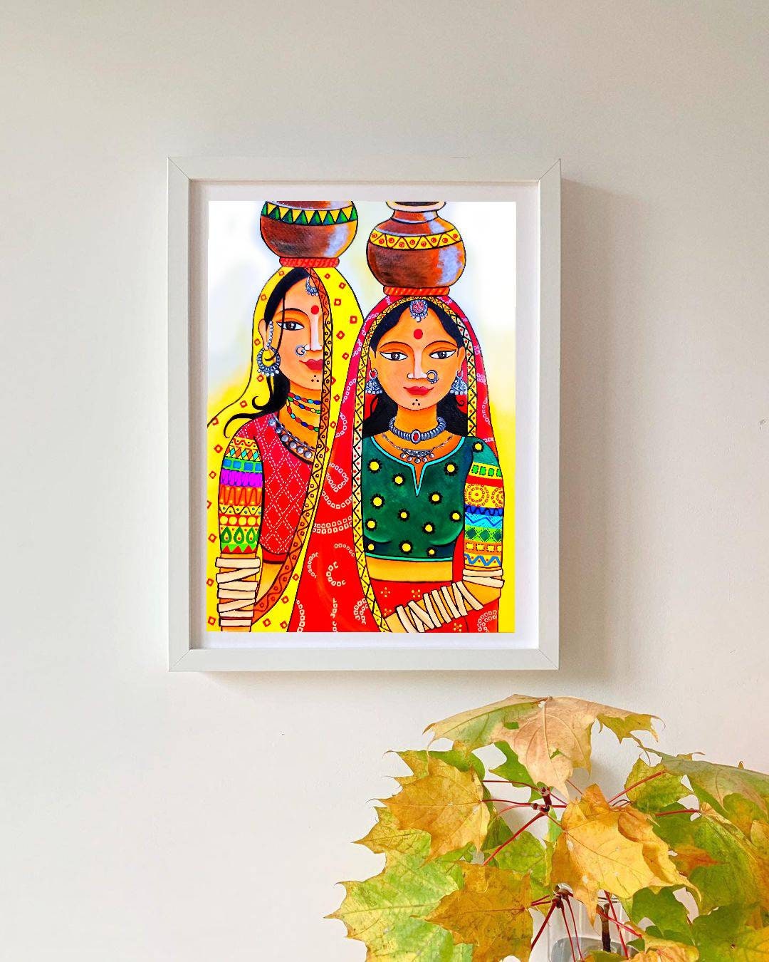 Rajasthani Women Painting Rajasthani Canvas Painting - Etsy Finland