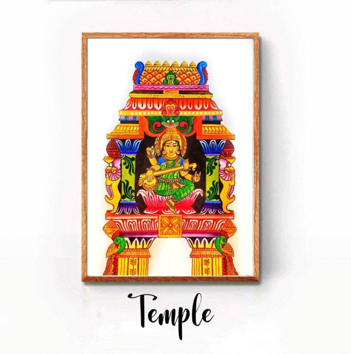 Karnataka Wall Art, Kannada Art, South Indian Decor, Mysore Painting