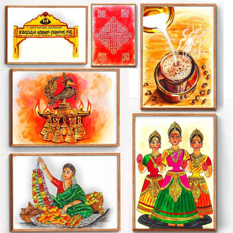 Karnataka Wall Art Kannada Art South Indian Decor Mysuru Etsy