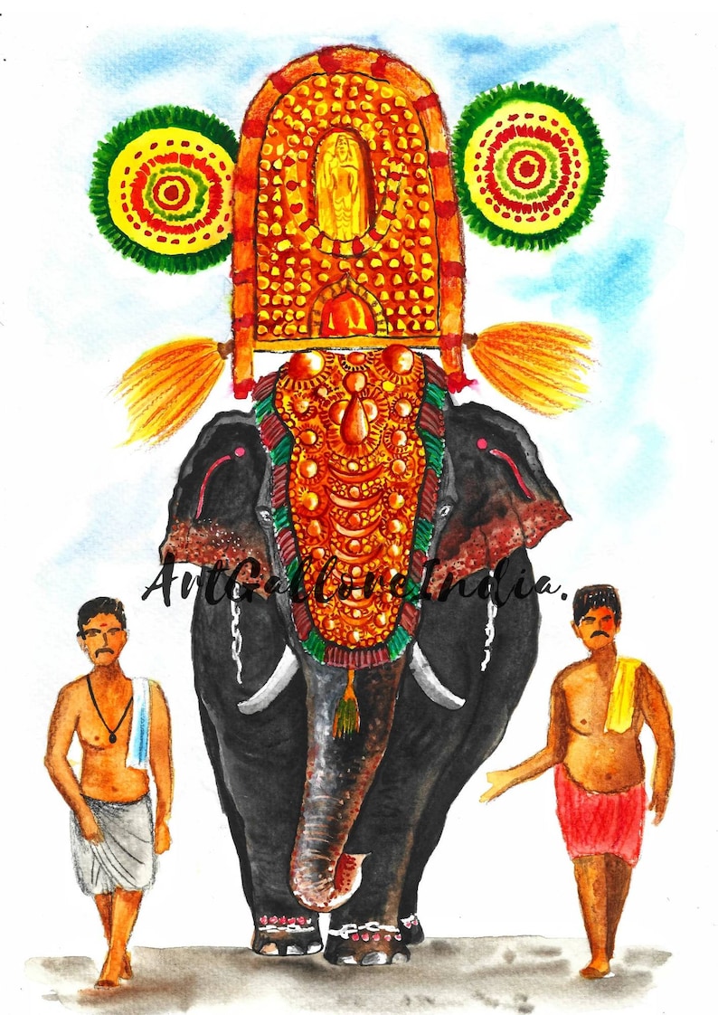 Thrissur Pooram, Kerala Art, South Indian Decor, Malayalam Decor, Onam