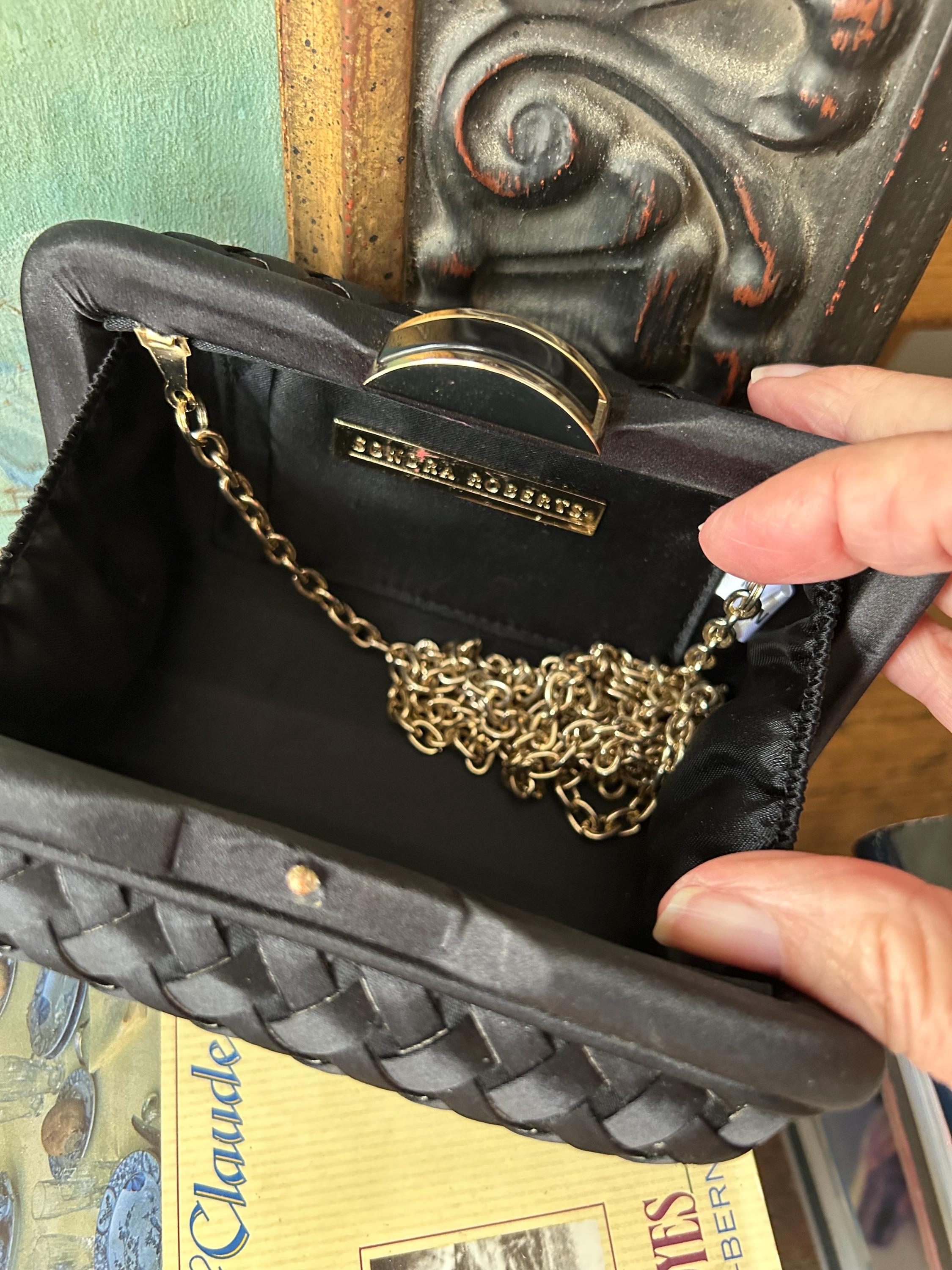 Sondra Roberts Satin Woven Box Clutch 6x5” Lovely Small Party or