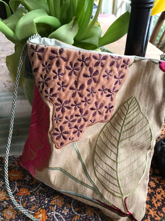 Boho sling embroidered patch bag - image 1